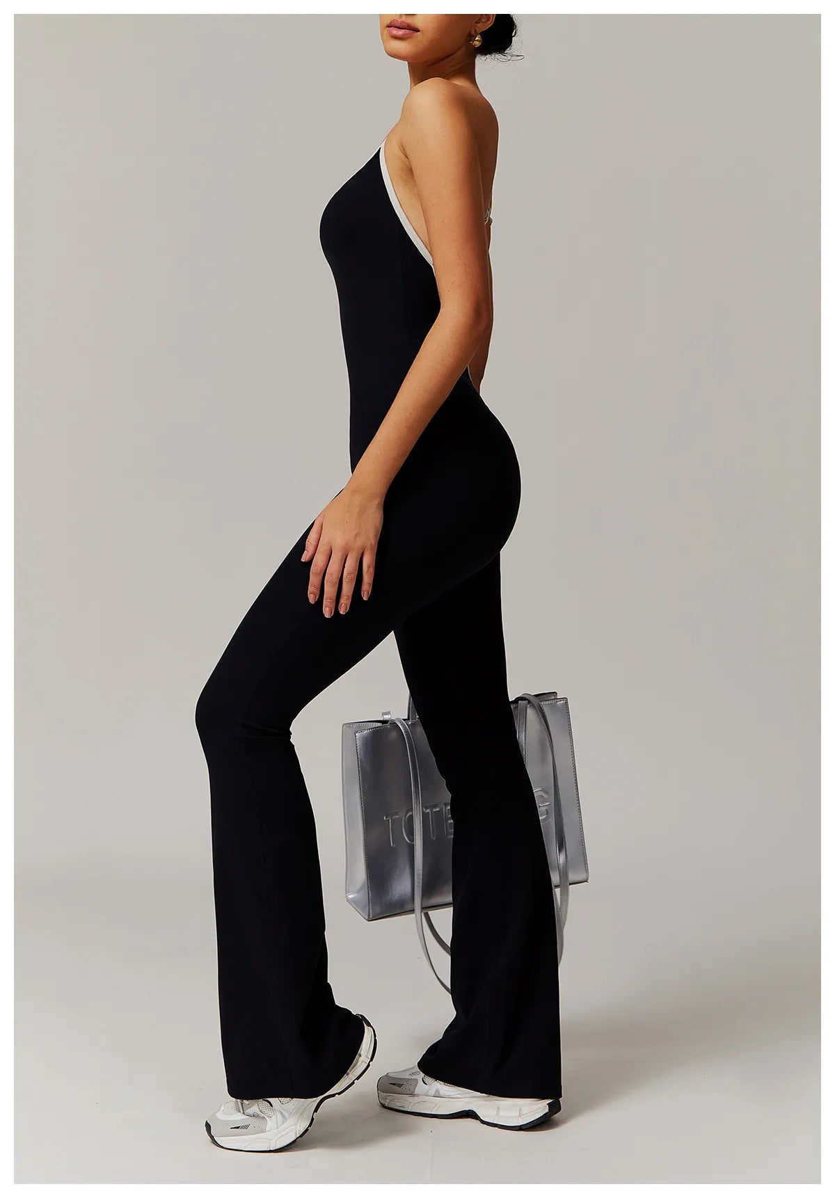 Solid Beauty-back Long Pants Jumpsuit Yoga Fitness Running Dance Slim Bodysuit Women Sports Clothing