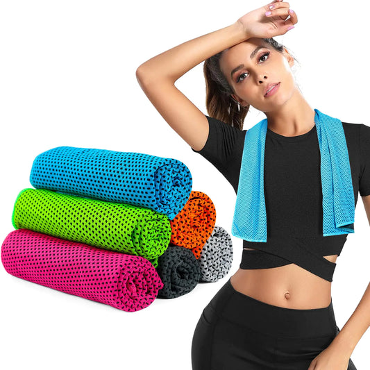 INNOLIFE 6 Pack Cooling Towels Breathable Ice Towel for Sports Gym Fitness Running Hiking Yoga (Multicolor)