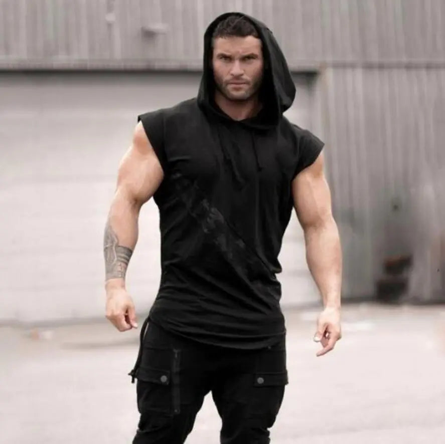 Camo Color-Blocked Short Sleeve Hoodie T-Shirt