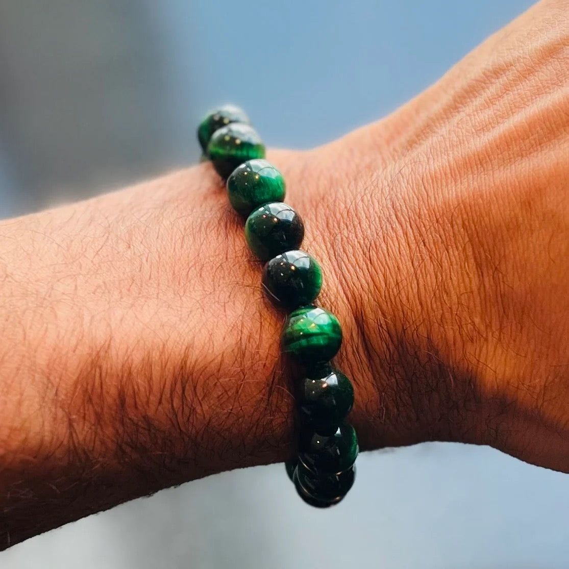 Green Tiger Eye Stone Bracelet — Balance & Confidence