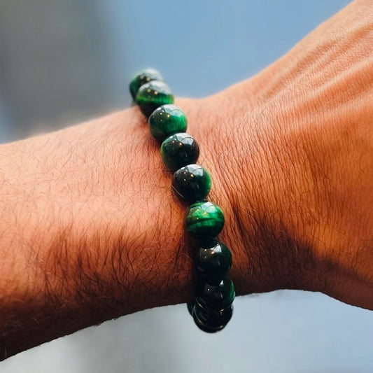 Green Tiger Eye Stone Bracelet — Balance & Confidence