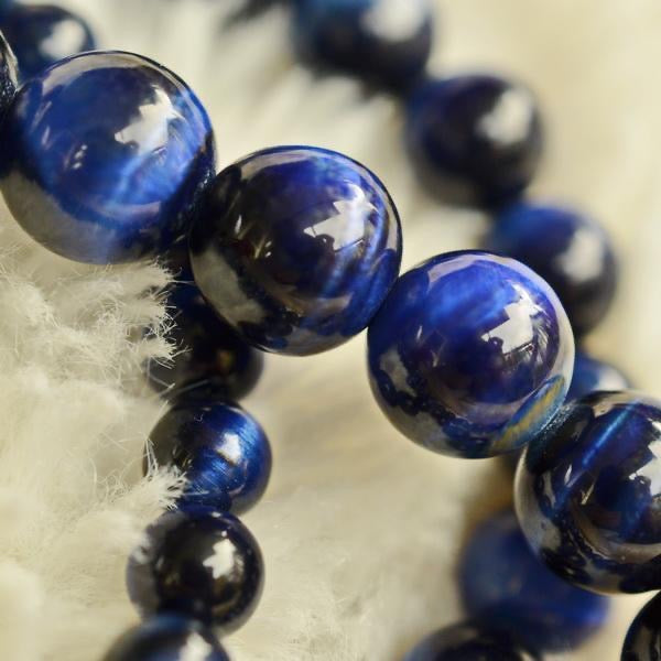 Blue Tiger Eye Stone Bracelet — Focus, Intuition & Calming Strength