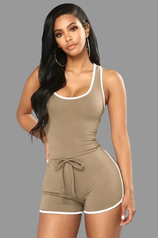 Solid Color Sexy Racerback Jumpsuit for Fashion Lovers