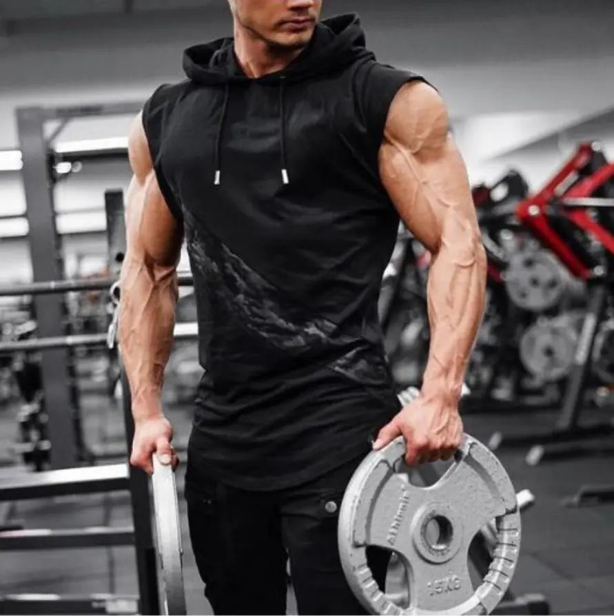 Camo Color-Blocked Short Sleeve Hoodie T-Shirt