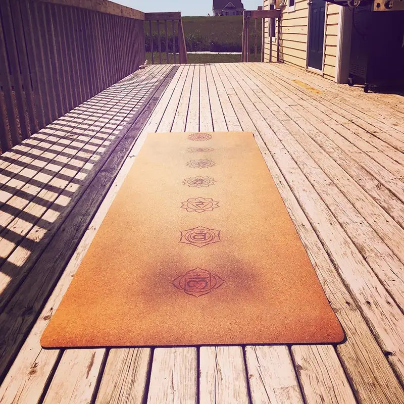 Natural Rubber Yoga Mat TPE with Cork Material