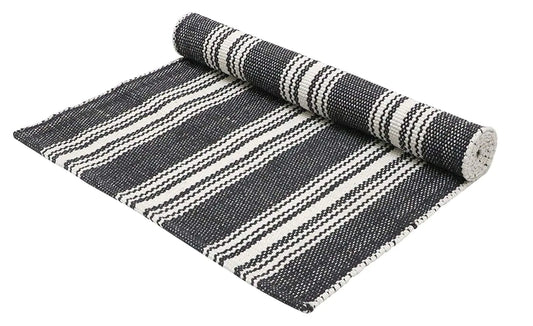 Cotton Yoga Mat with Carry Strap Skid Free Yoga Mat for Travel Non-Slip