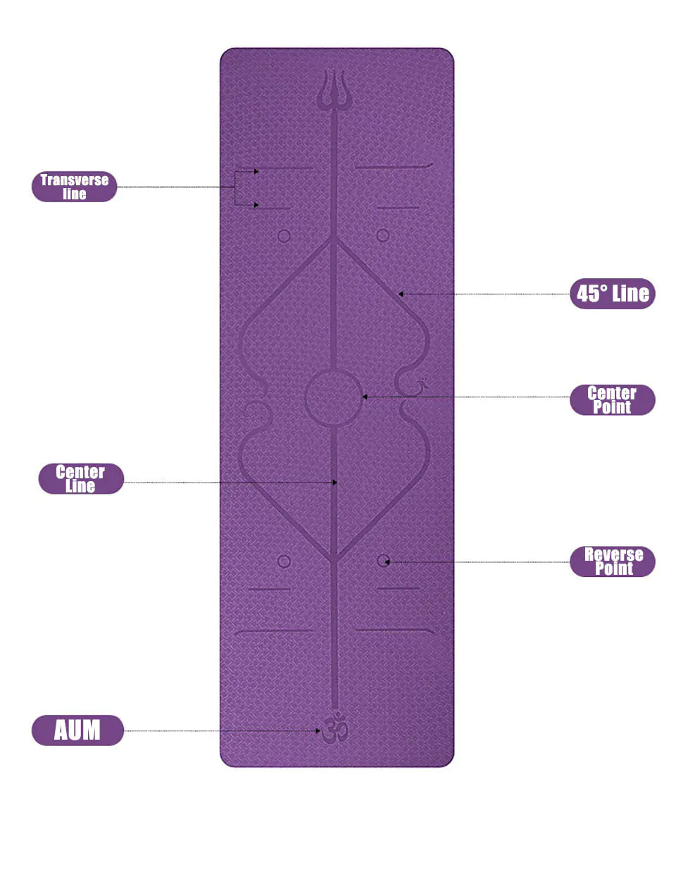 TPE Yoga Mat with Position Lines for Fitness