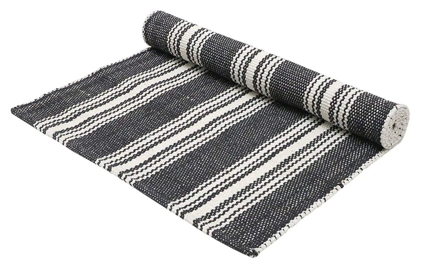 Cotton Yoga Mat with Carry Strap Skid Free Yoga Mat for Travel Non-Slip