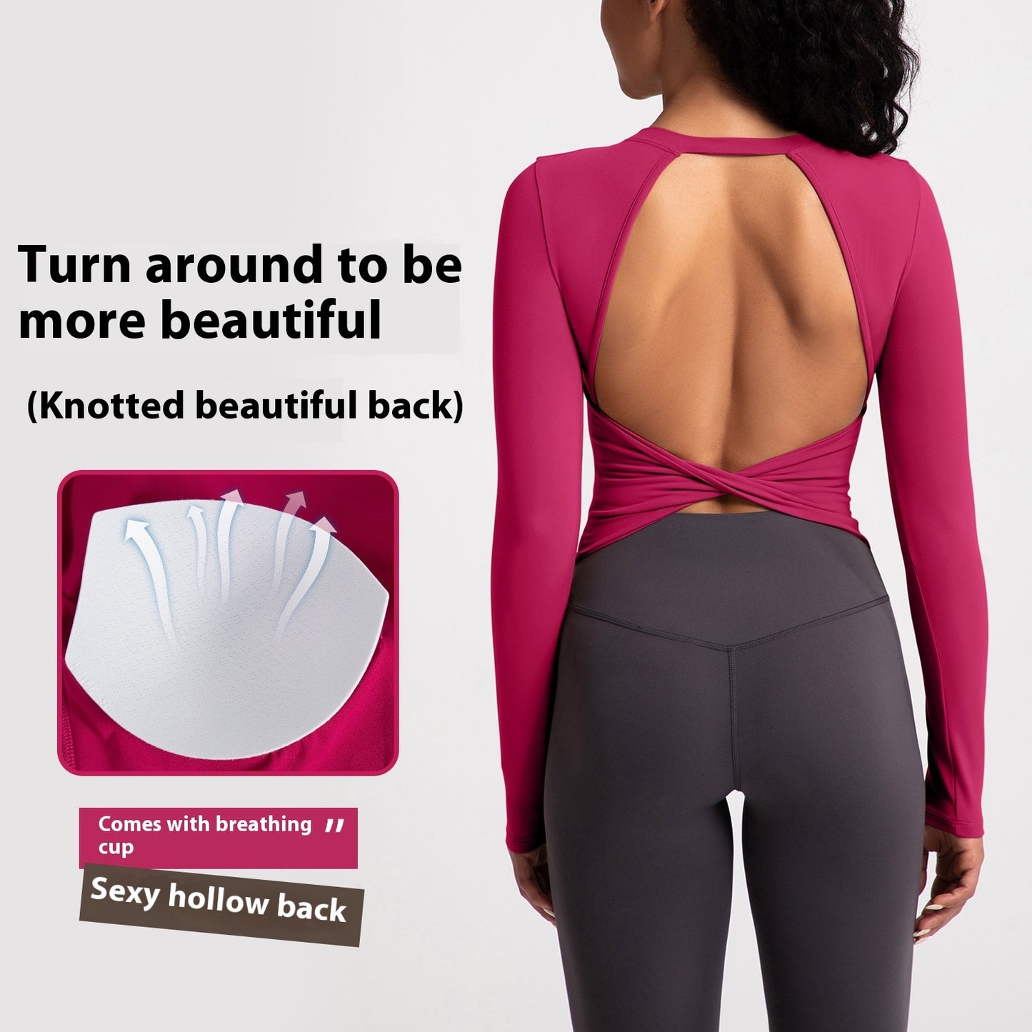 New Back Shaping Yoga Clothes Women's Long Sleeve Nude Feel Tight
