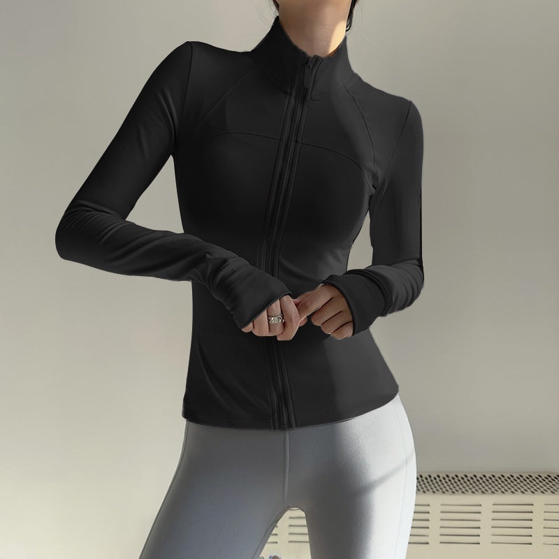 New UV-proof Yoga Clothes Stand-up Collar Slim Fit Coat