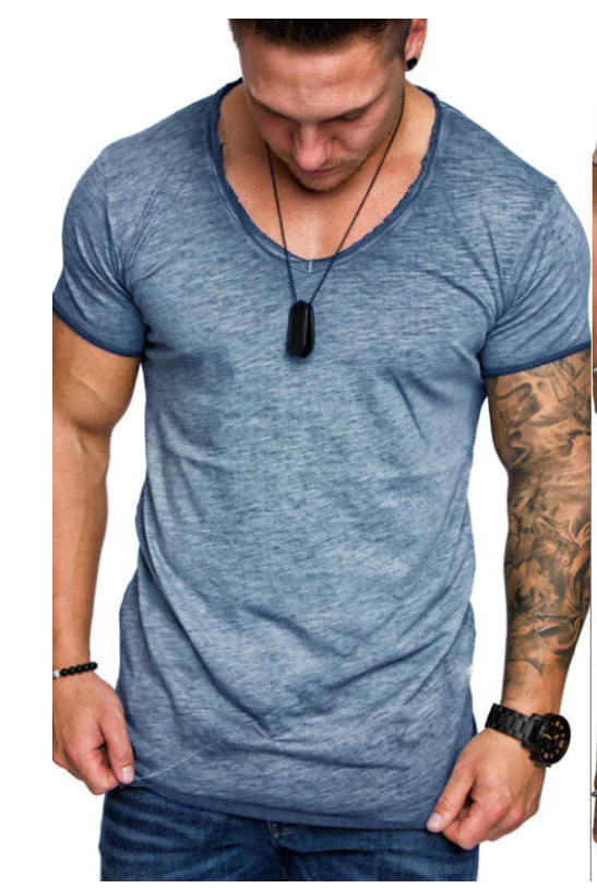 Men's Summer Color Block Short Sleeve T-Shirt