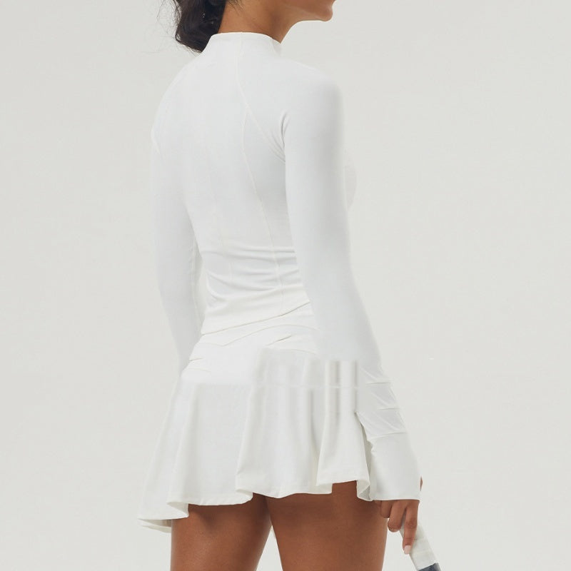 Sports Tennis Skirt Women's Zipper Yoga Clothes Short Pantskirt Suit