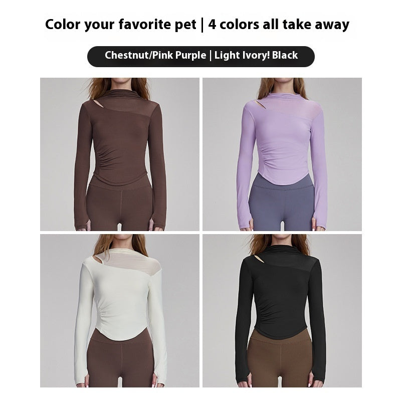 Yoga Clothes Long-sleeved Top With Chest Pad Slim Fit Slimming