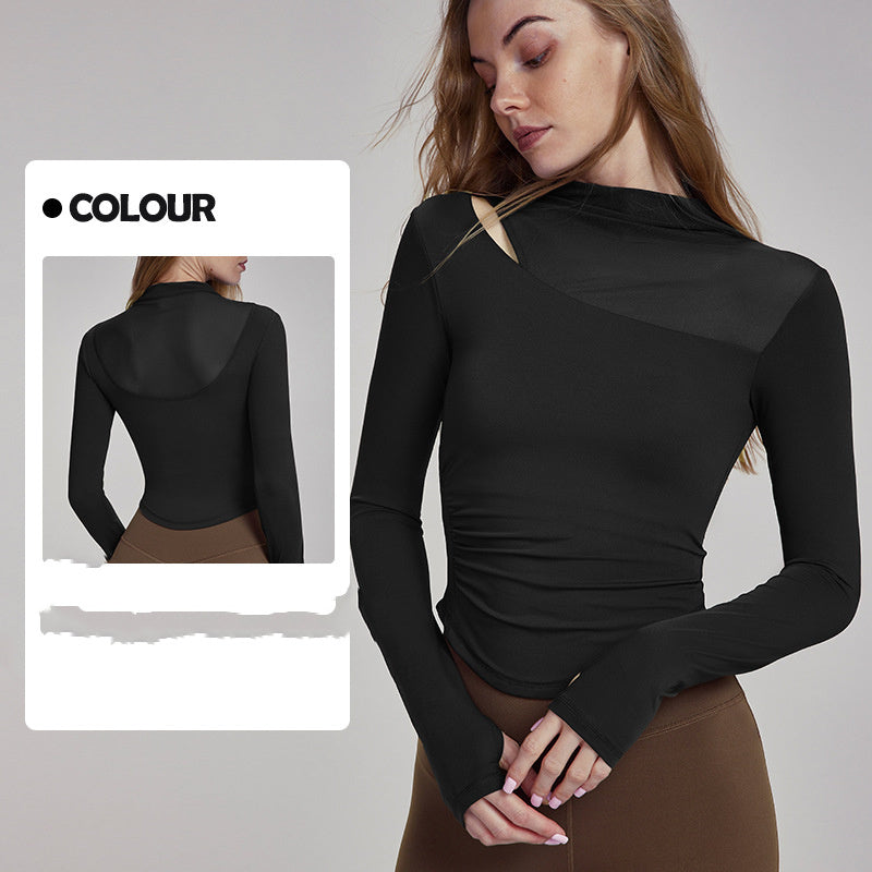 Yoga Clothes Long-sleeved Top With Chest Pad Slim Fit Slimming