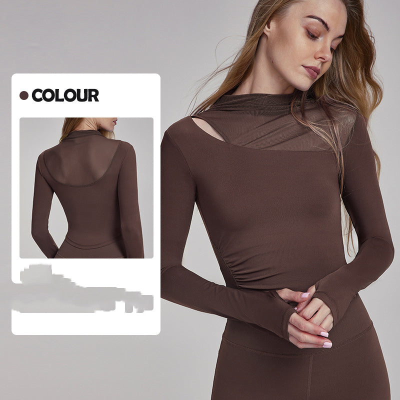 Yoga Clothes Long-sleeved Top With Chest Pad Slim Fit Slimming