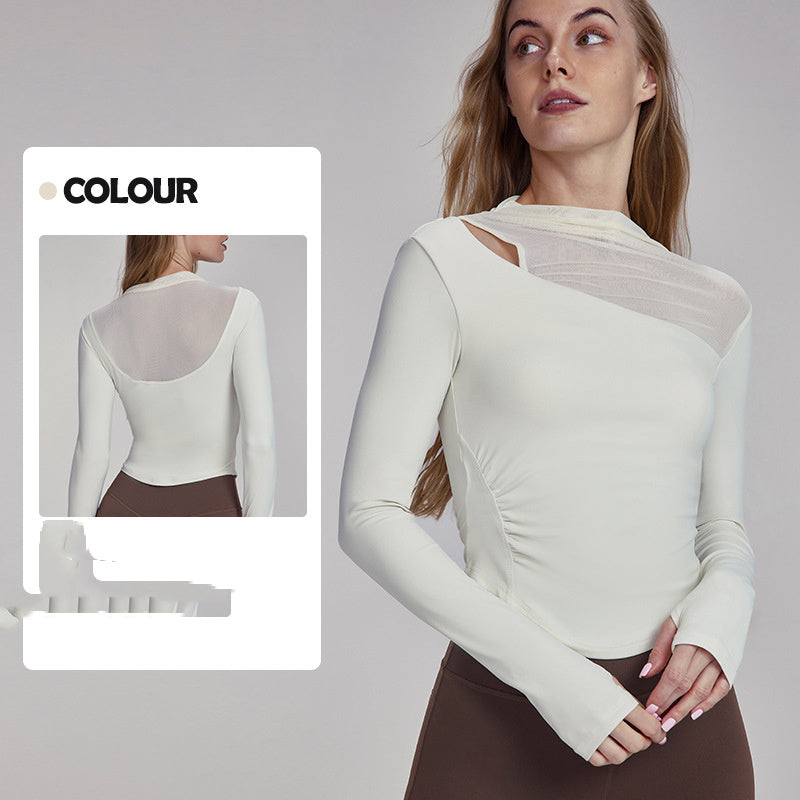 Yoga Clothes Long-sleeved Top With Chest Pad Slim Fit Slimming