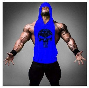 HOODED SKULL BODYBUILDING TANK TOP