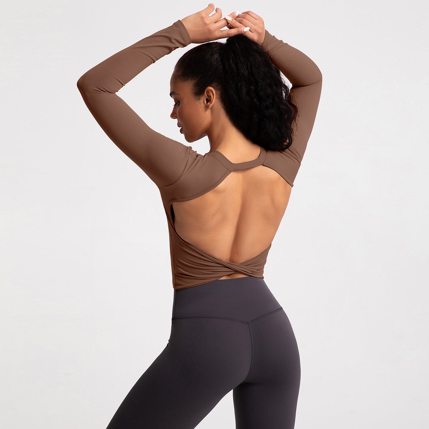 New Back Shaping Yoga Clothes Women's Long Sleeve Nude Feel Tight