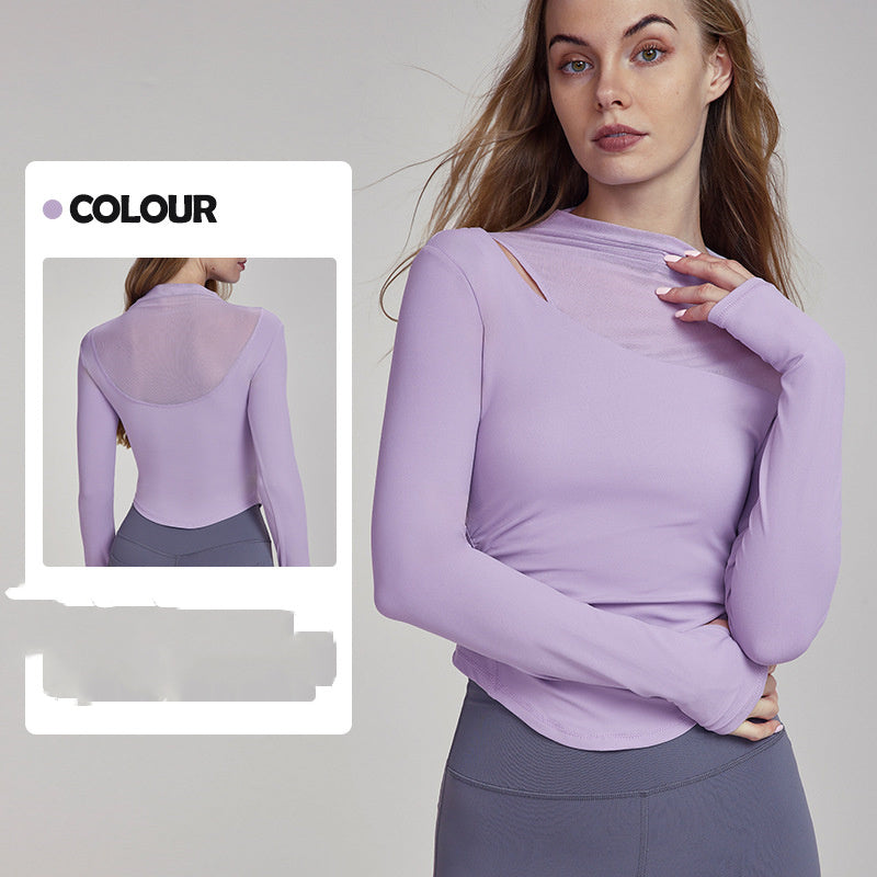 Yoga Clothes Long-sleeved Top With Chest Pad Slim Fit Slimming