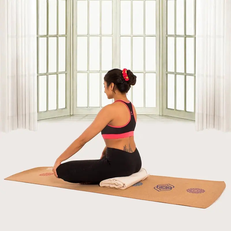 Natural Rubber Yoga Mat TPE with Cork Material