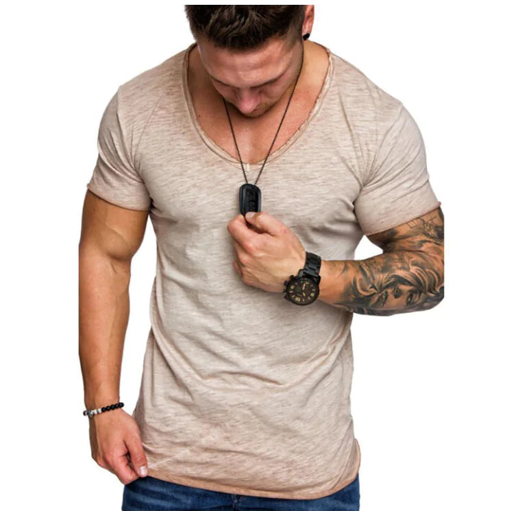 Men's Summer Color Block Short Sleeve T-Shirt