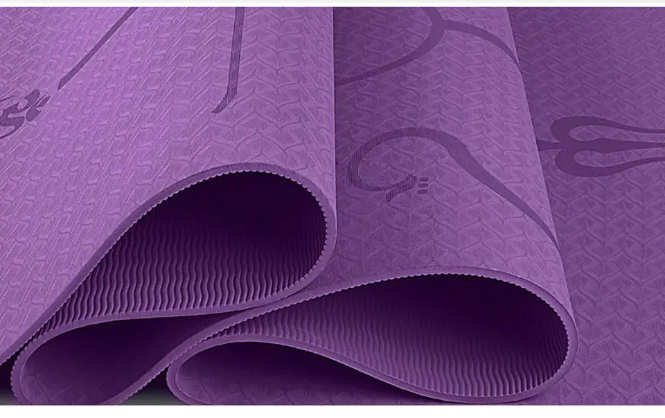TPE Yoga Mat with Position Lines for Fitness