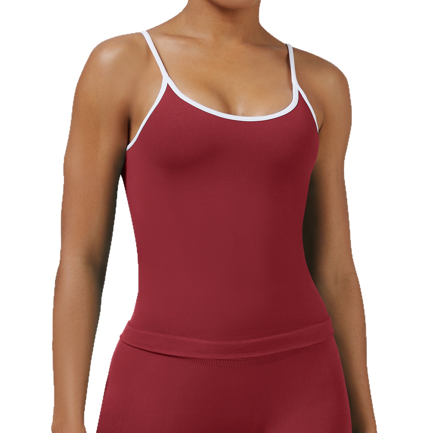 Women's Tight Contrast Color Sports Vest Backless Workout Clothes