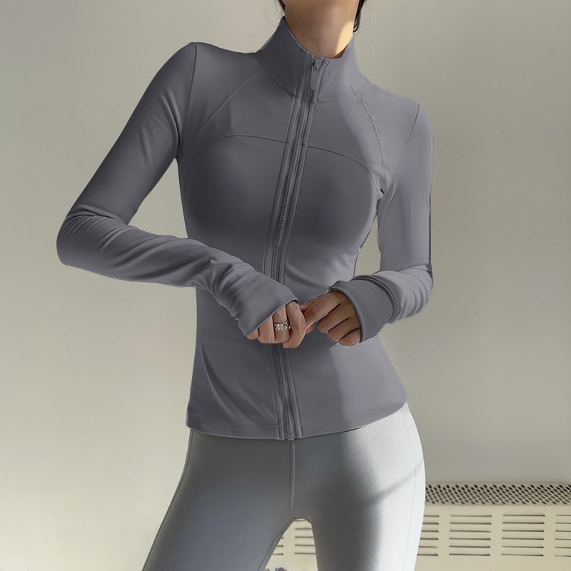 New UV-proof Yoga Clothes Stand-up Collar Slim Fit Coat