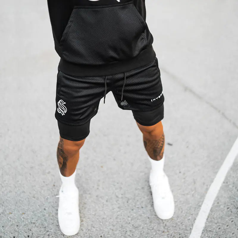 Men's Fitness Sports Double Layer Shorts