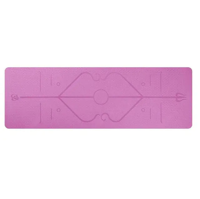 TPE Yoga Mat with Position Lines for Fitness